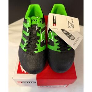 Lotto Soccer Cleats Junior 1 Black Green Maestro Firm Ground Athletic Shoes